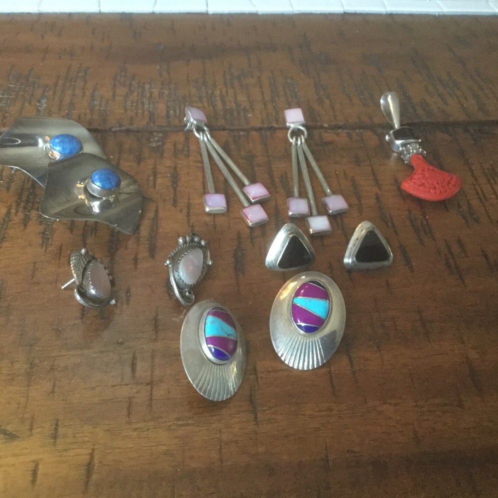 Native American Southwest Sterling Jewelry lot of 6